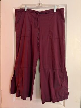 Discontinued rare Be Present Burgundy Wide-Leg Drawstring Pants